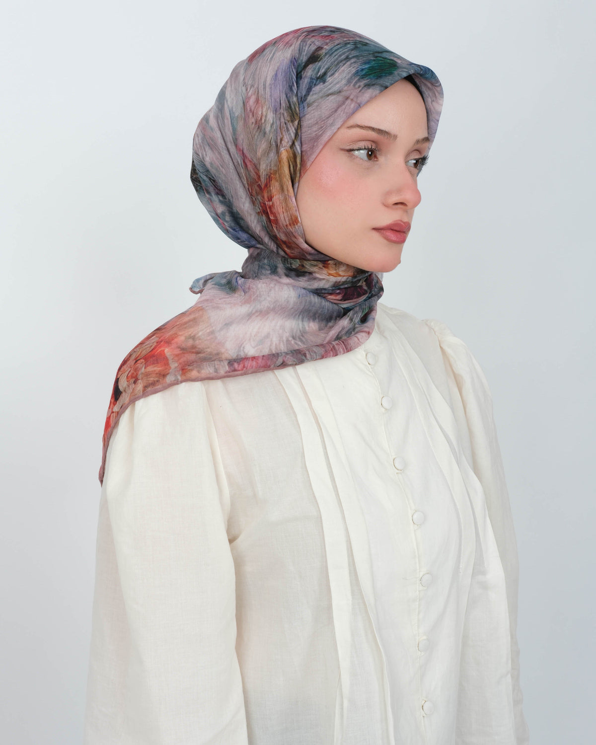 Organik Soft Eşarp D092 Vizon -Lila