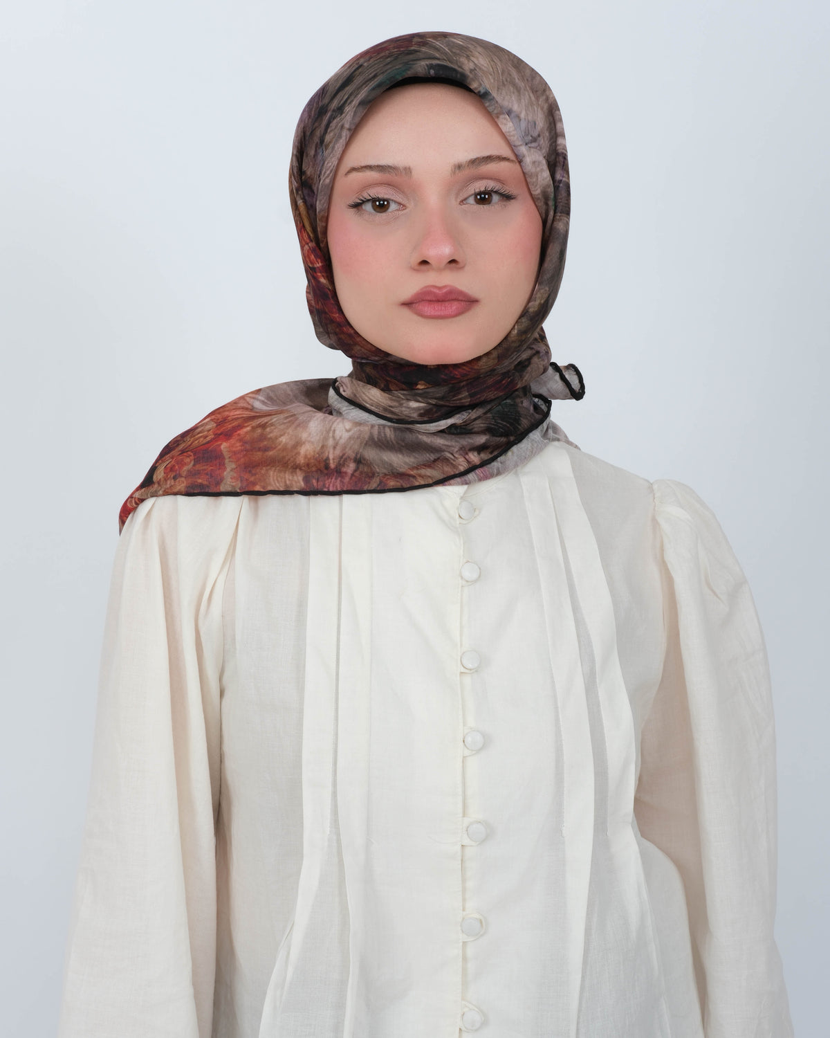 Organik Soft Eşarp D092 Siyah-Kahve