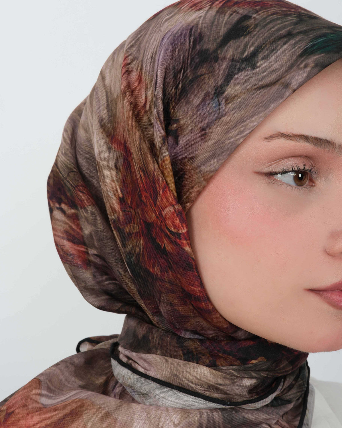 Organik Soft Eşarp D092 Siyah-Kahve