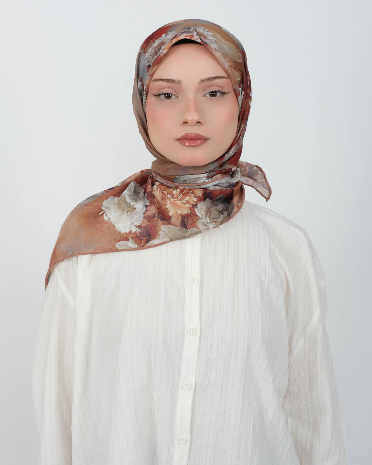 Organik Soft Eşarp D093 Kahve-Hardal