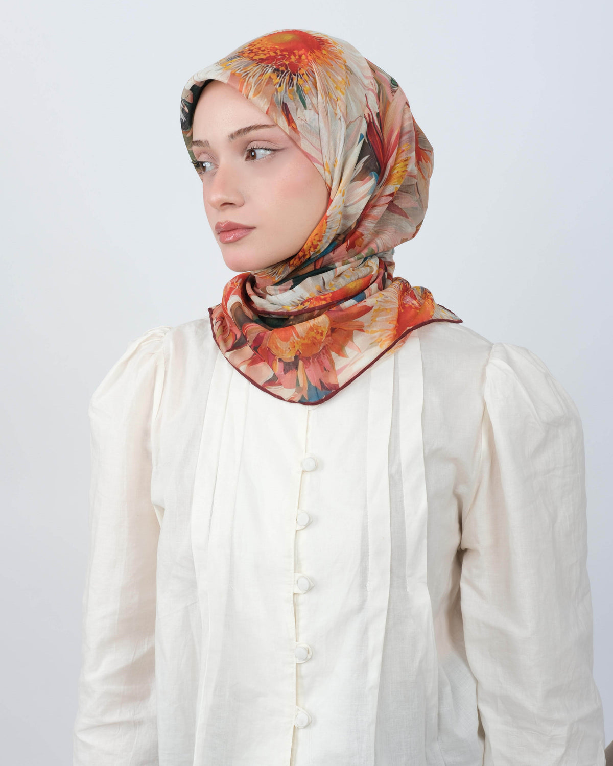Organik Soft Eşarp D094 Mürdüm-Hardal
