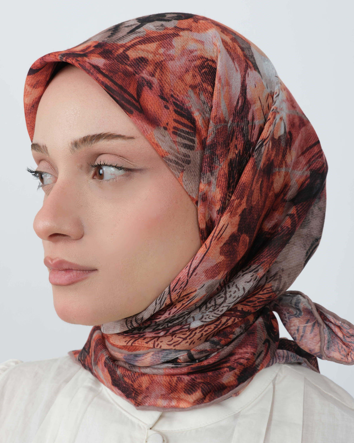 Organik Soft Eşarp D101 Bakır-Kiremit
