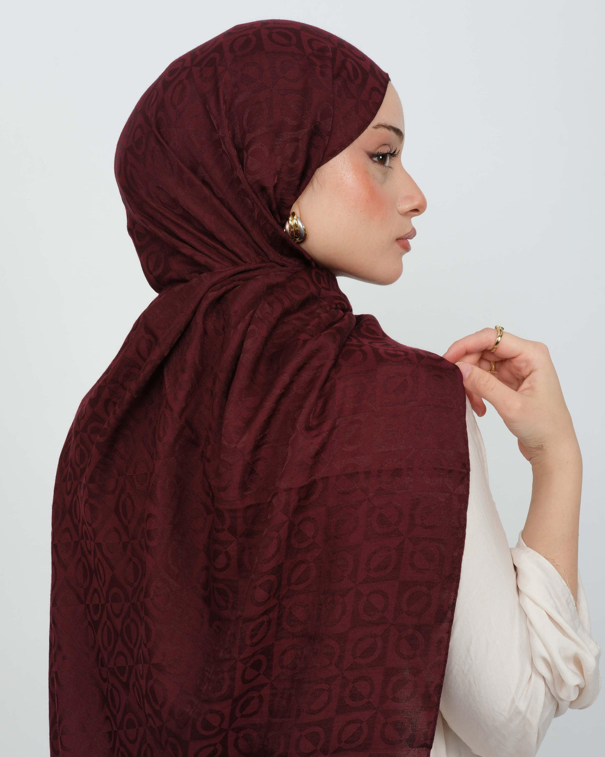 Ayrobin Jakar Şal D104 Koyu Bordo