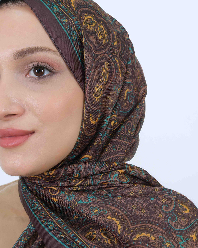 Soft Şal D059 Kahverengi-Yeşil