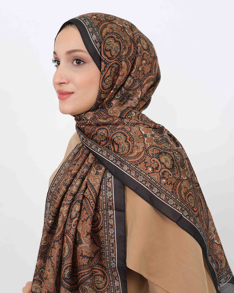 Soft Şal D059 Siyah-Kiremit