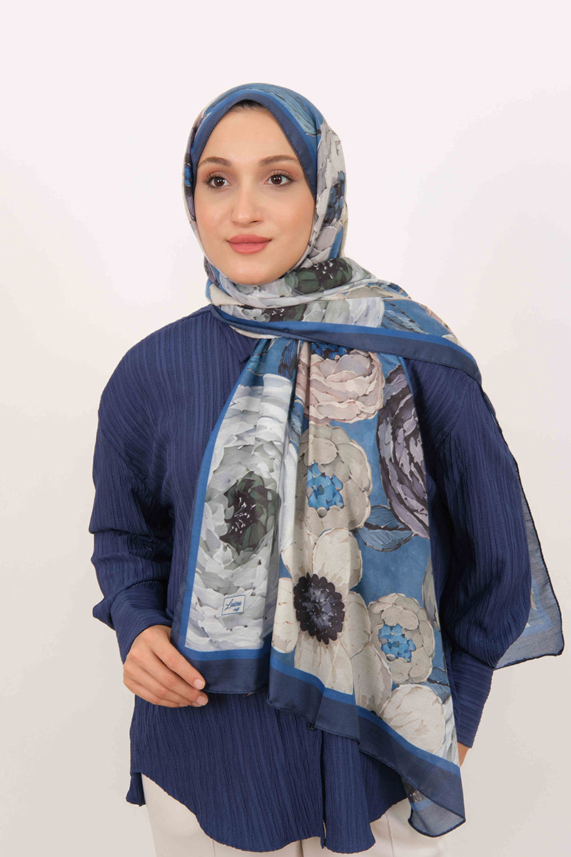 Soft Şal D060 Lacivert-Mavi