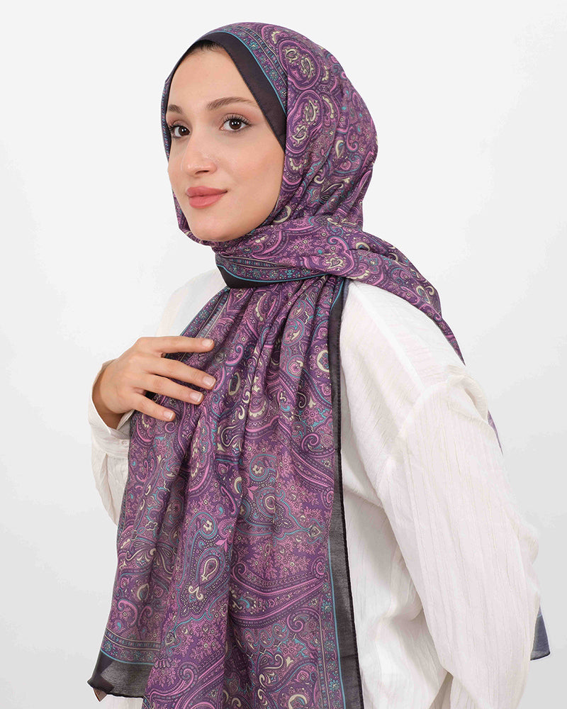Soft Şal D059 Siyah-Mor