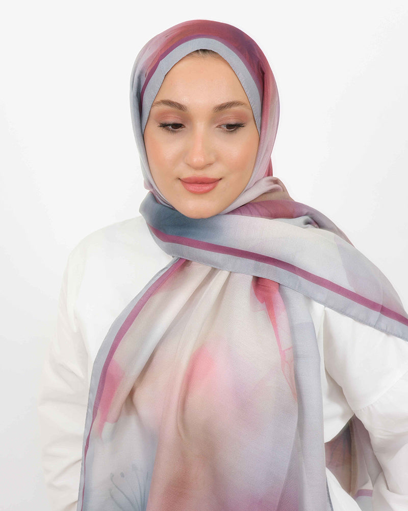 Soft Şal D063 Gri-Mürdüm