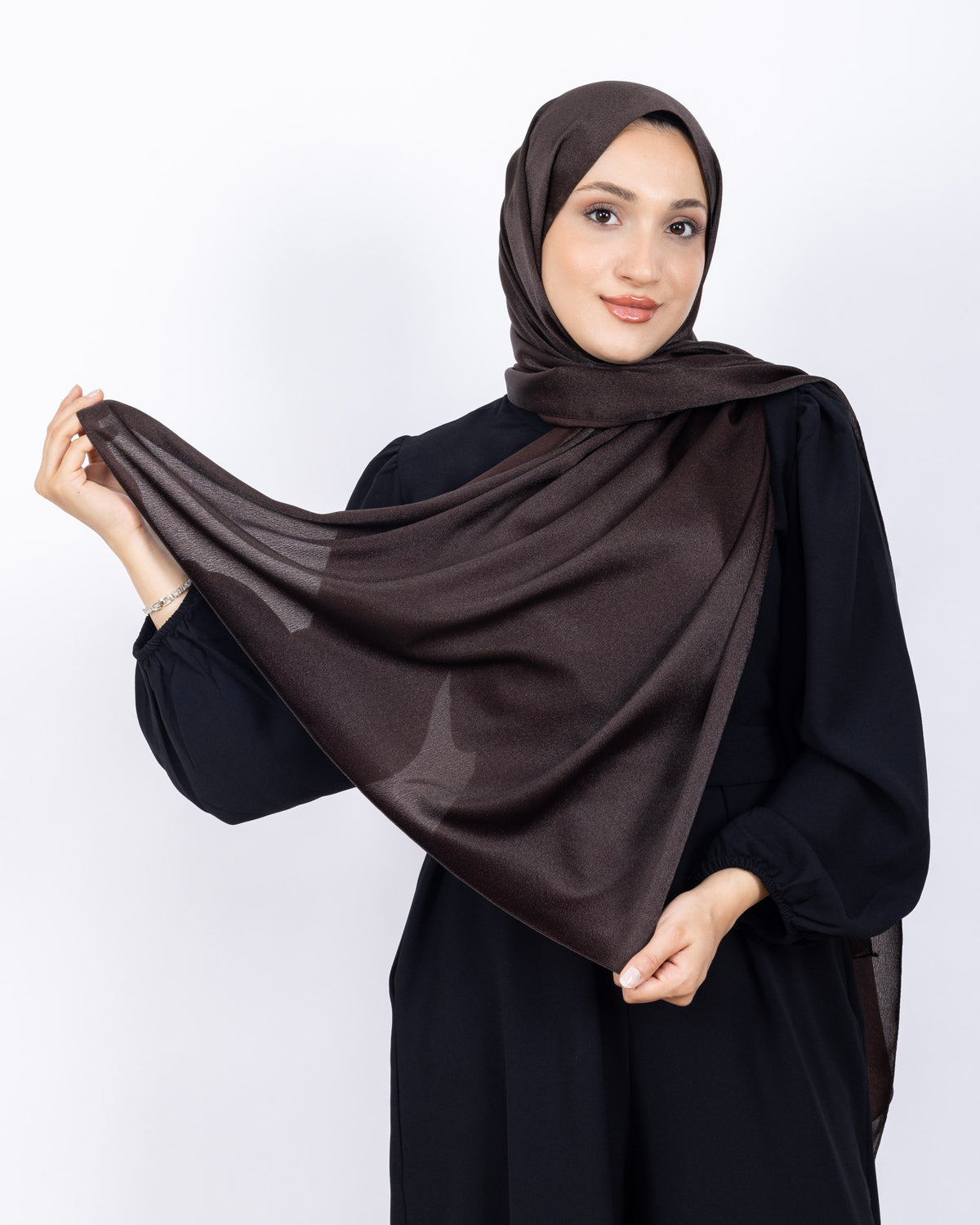 Düz Kristal Şal D019 Acı Kahve