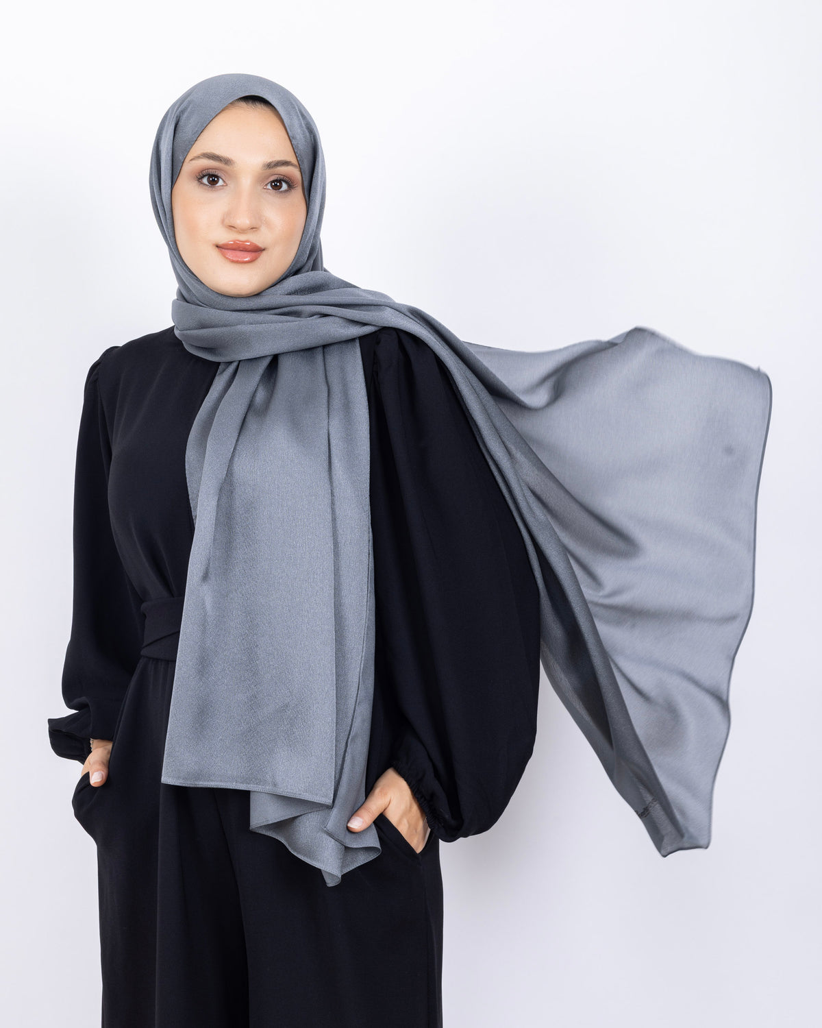 Düz Kristal Şal D019 Füme