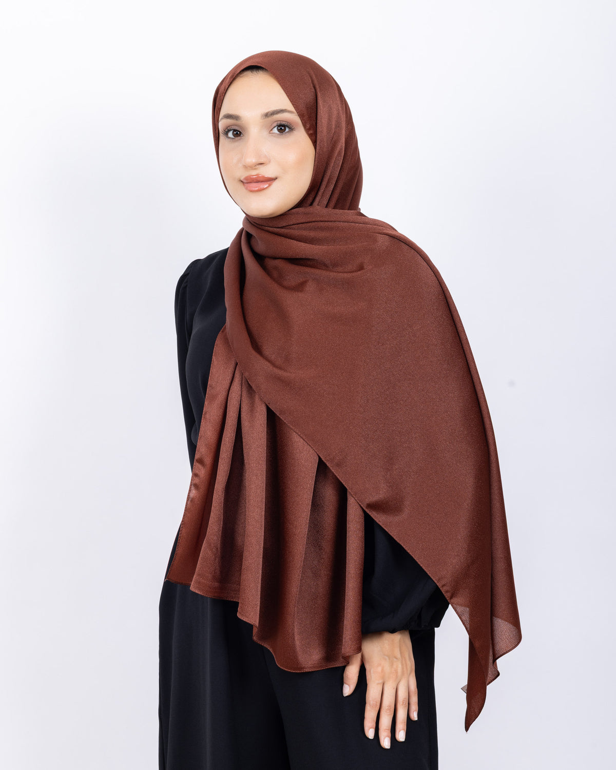 Düz Kristal Şal D019 Kiremit