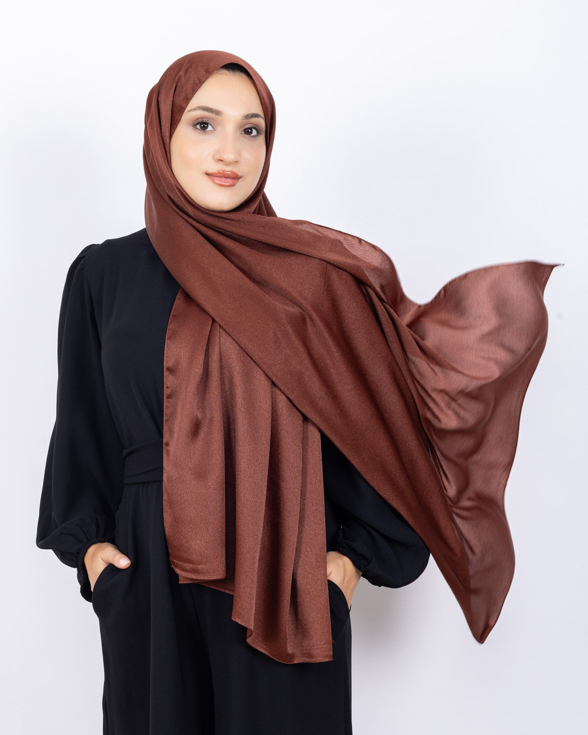 Düz Kristal Şal D019 Kiremit