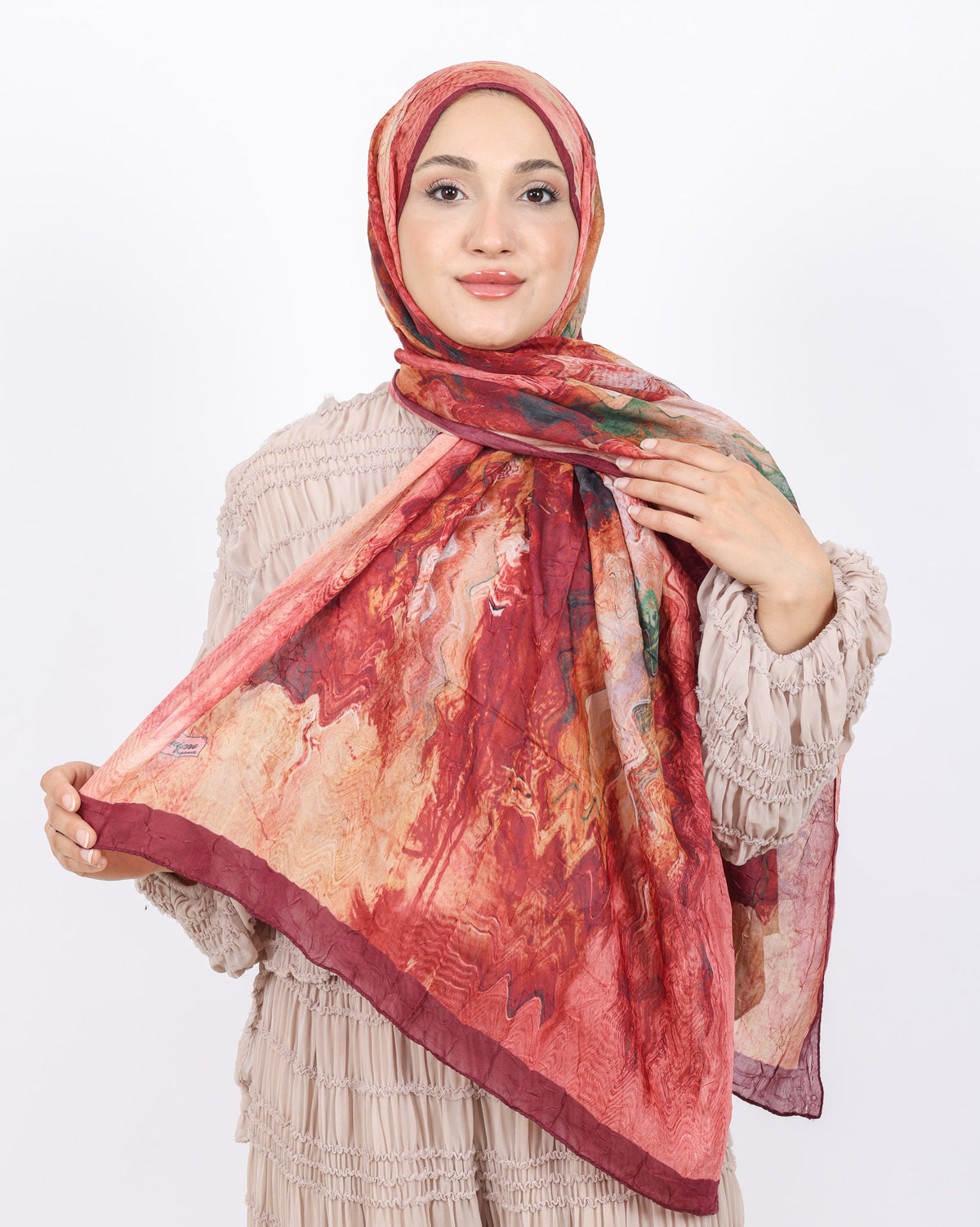 Soft Bambu Kraş Şal D045 Bordo