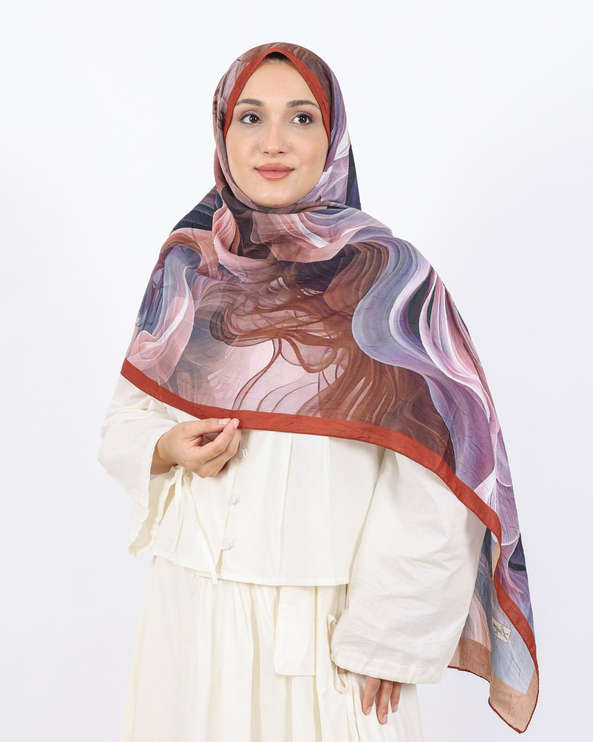 Soft Bambu Kraş Şal D052 Kiremit