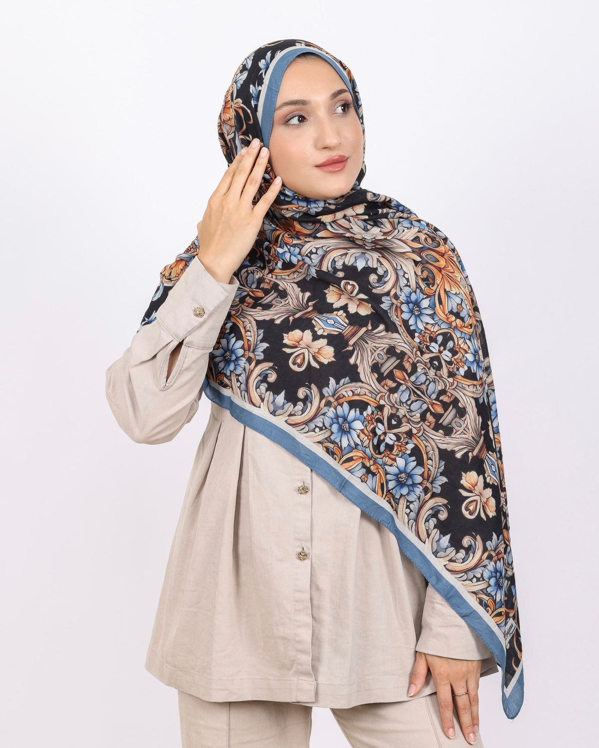 Soft Bambu Kraş Şal D040 İndigo-Mavi