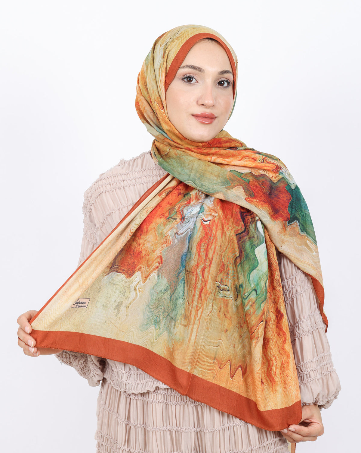 Soft Bambu Kraş Şal D045 Kiremit