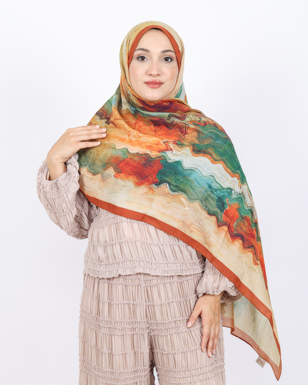 Soft Bambu Kraş Şal D045 Kiremit