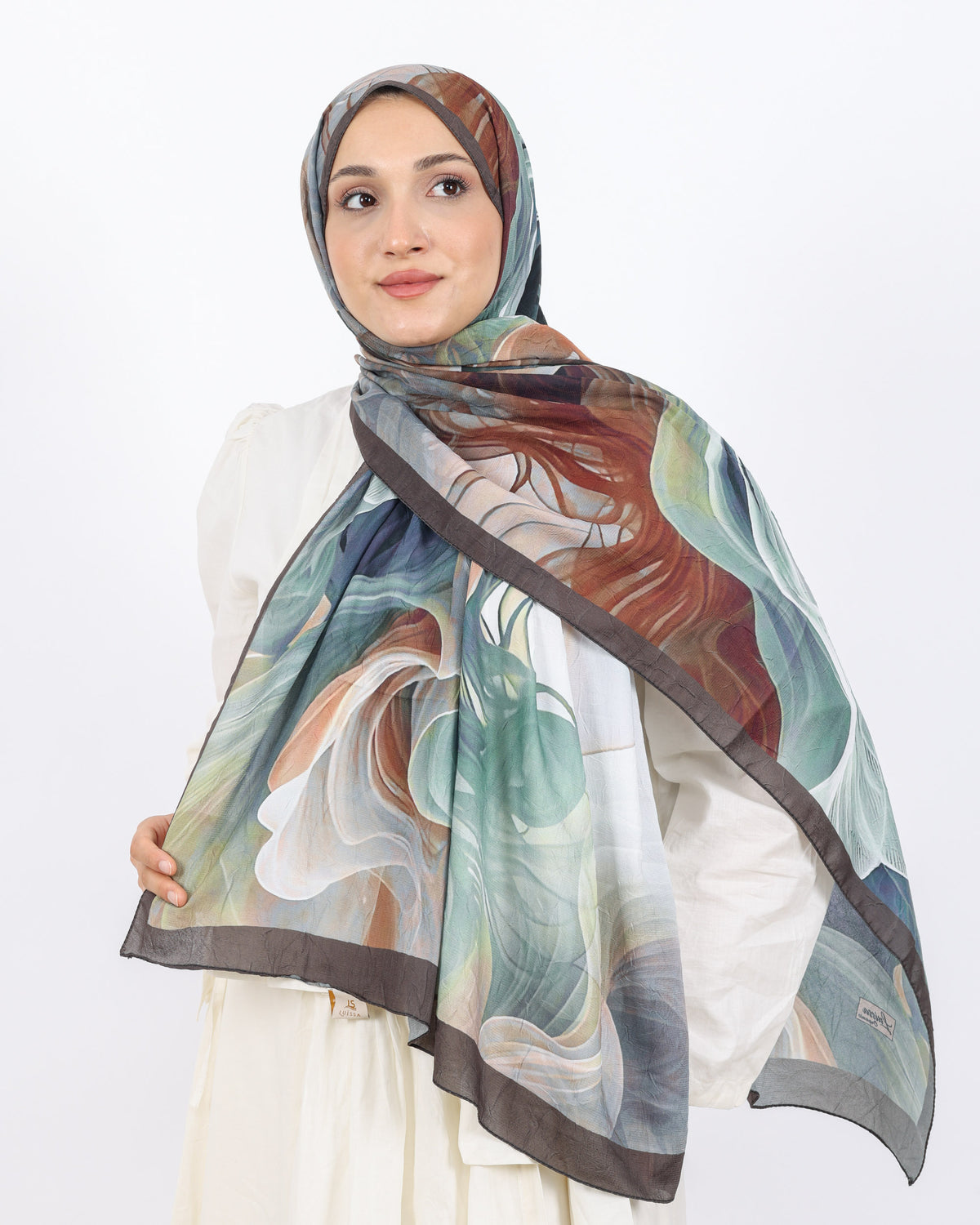 Soft Bambu Kraş Şal D052 Kahve-Yeşil