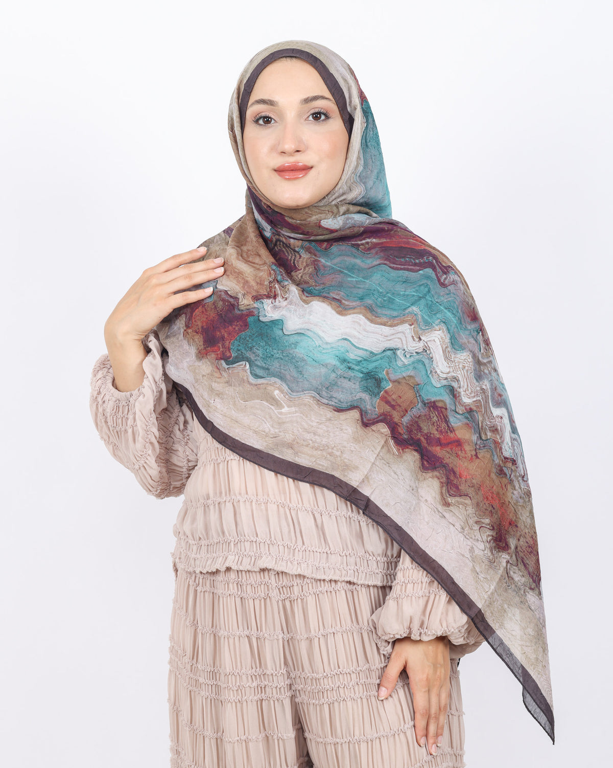 Soft Bambu Kraş Şal D045 Kahverengi