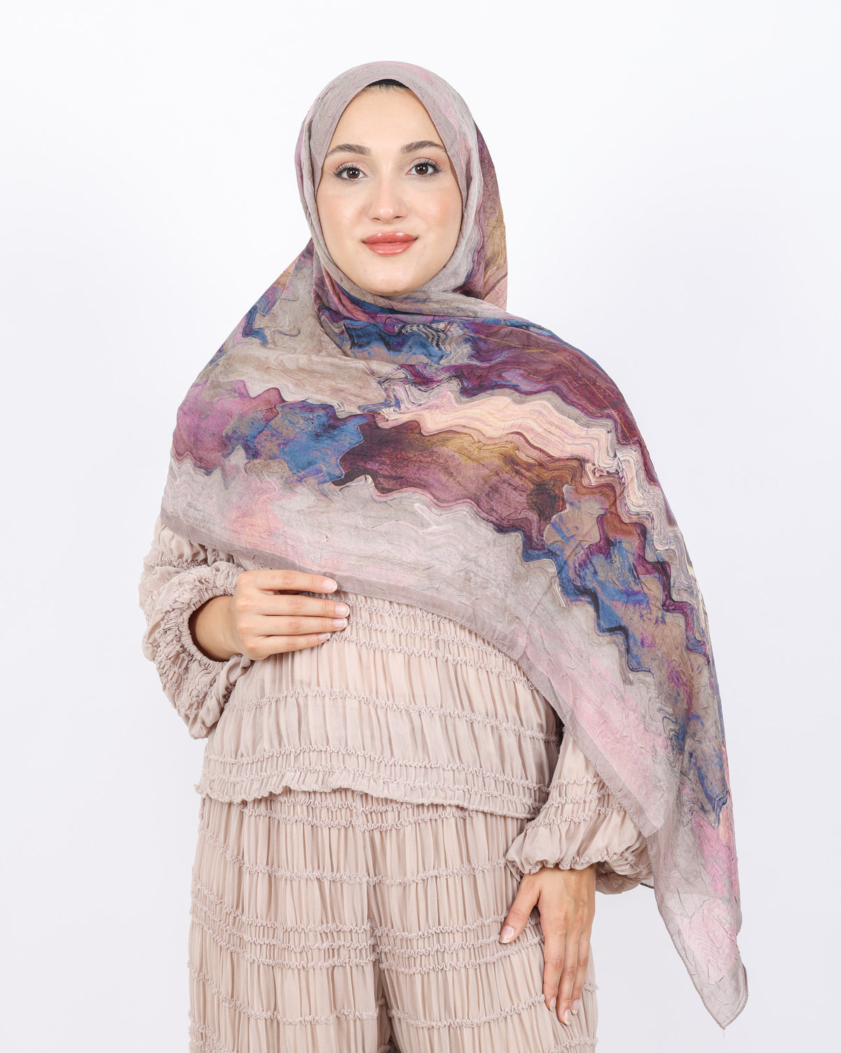 Soft Bambu Kraş Şal D045 Pudra