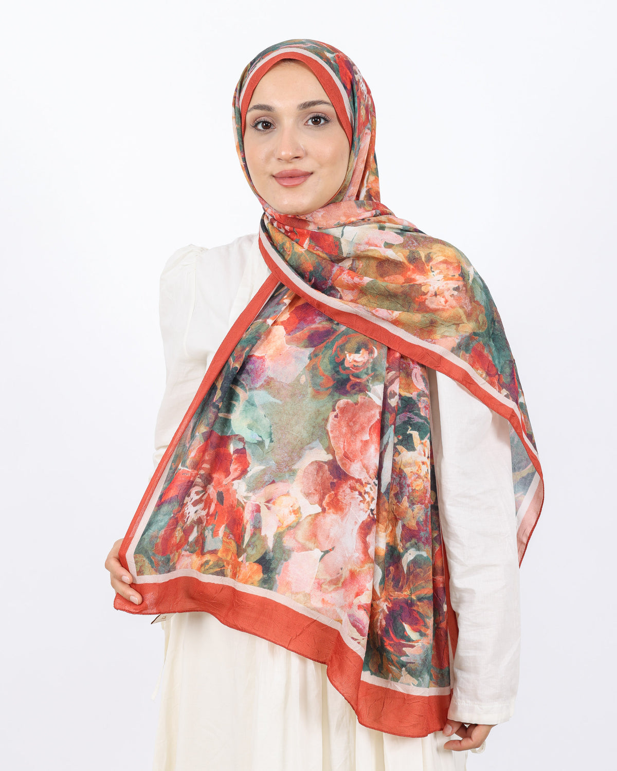Soft Bambu Kraş Şal D053 Kiremit