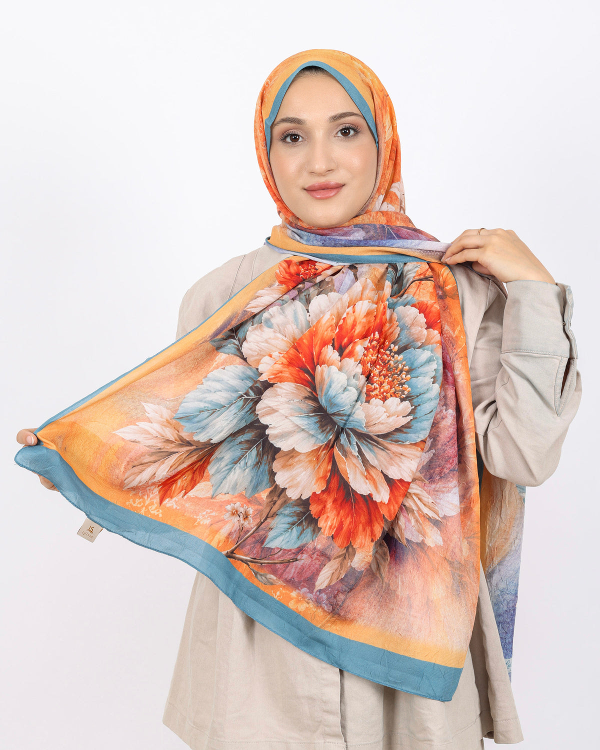 Soft Bambu Kraş Şal D041 Mavi