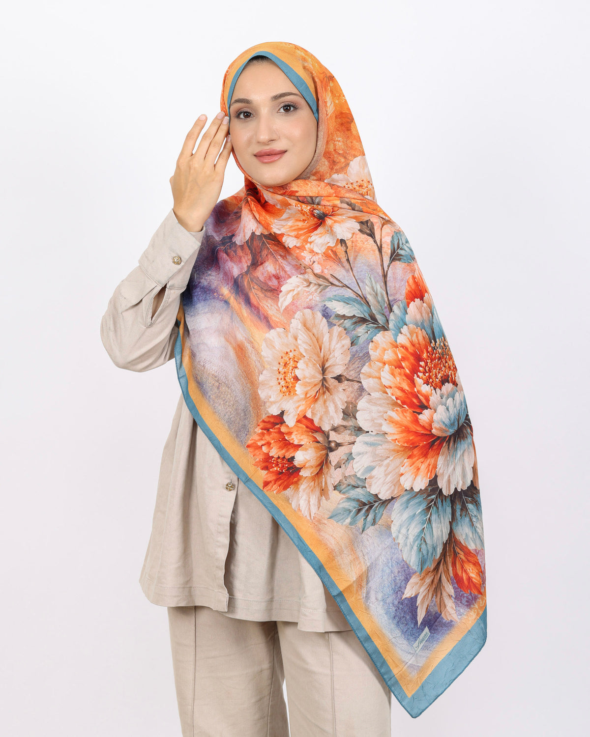 Soft Bambu Kraş Şal D041 Mavi