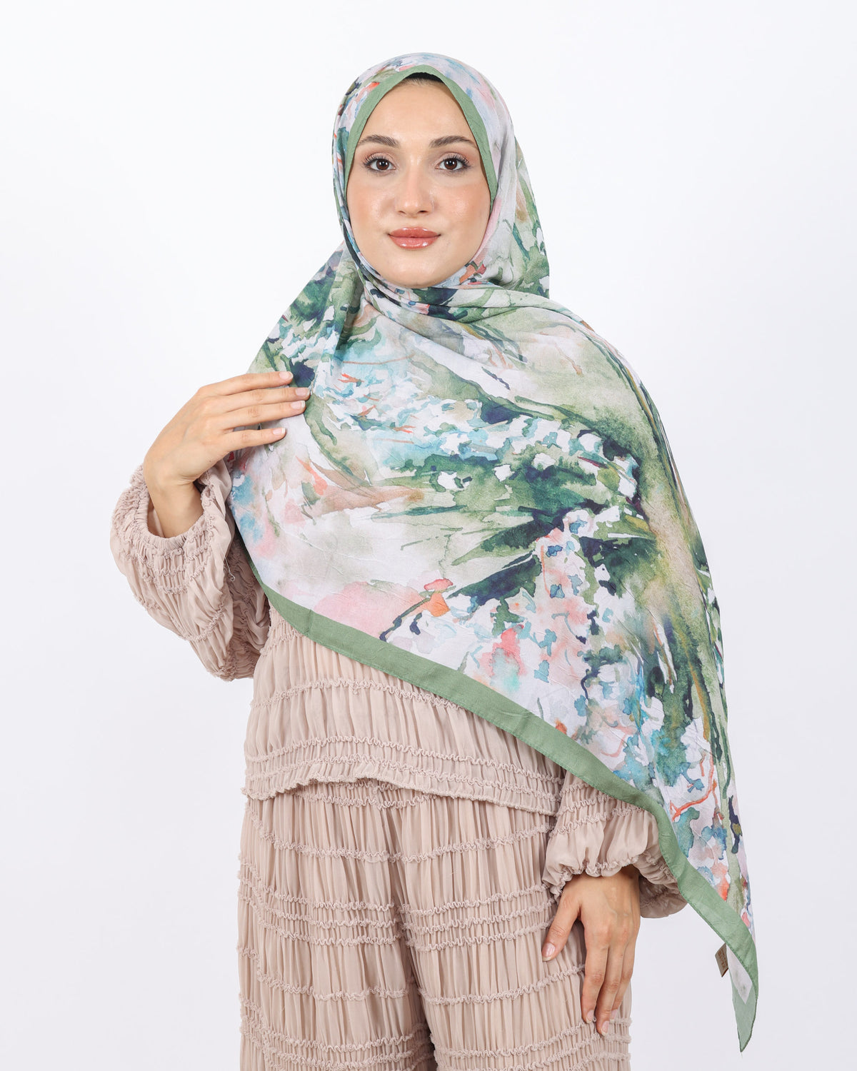 Soft Bambu Kraş Şal D051 Su Yeşili