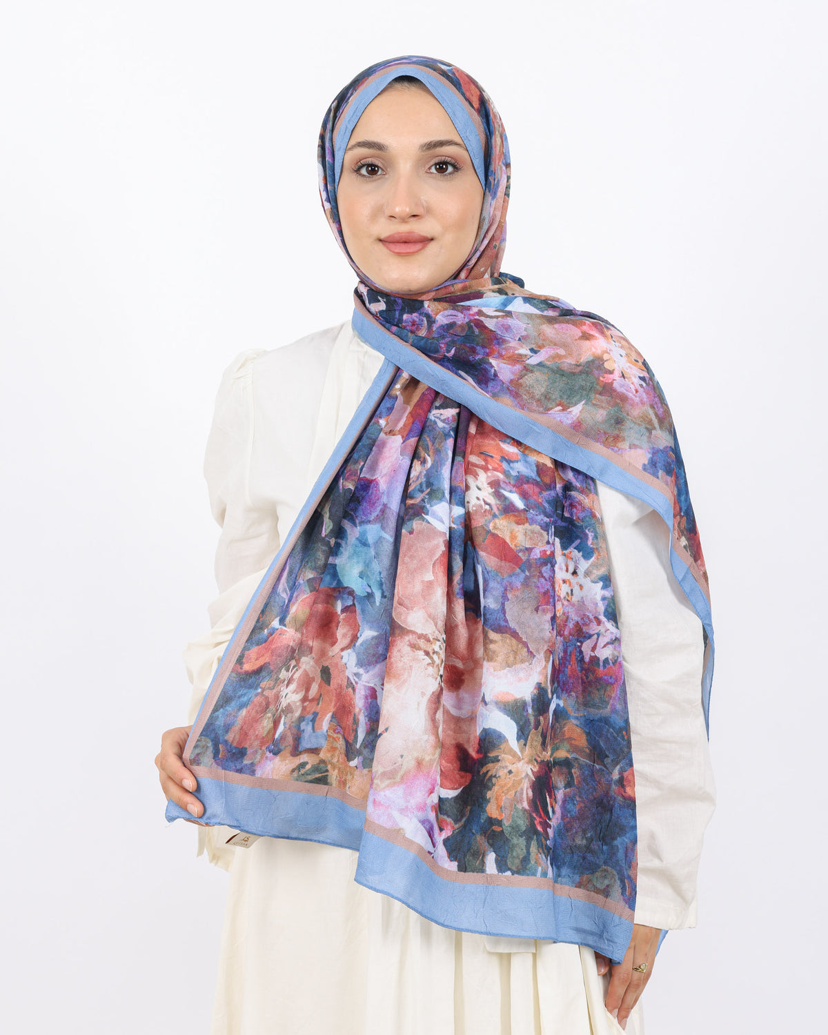 Soft Bambu Kraş Şal D053 Buz Mavisi