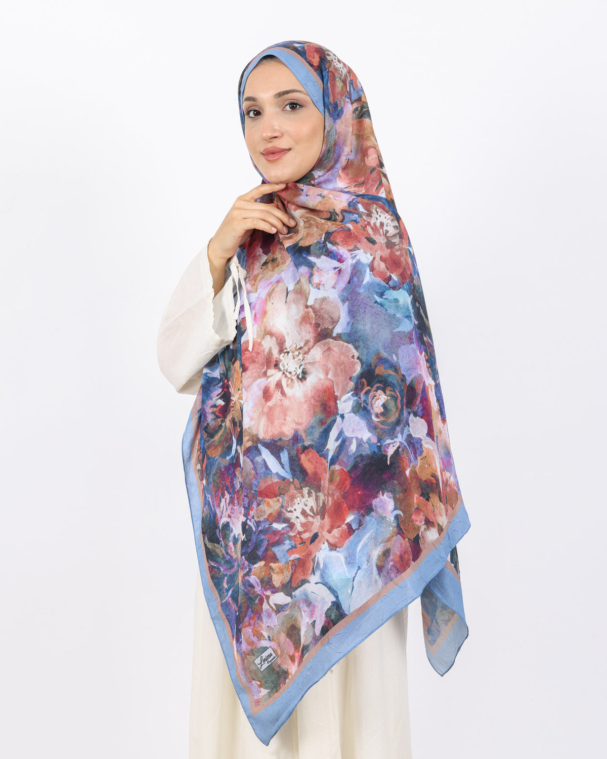 Soft Bambu Kraş Şal D053 Buz Mavisi