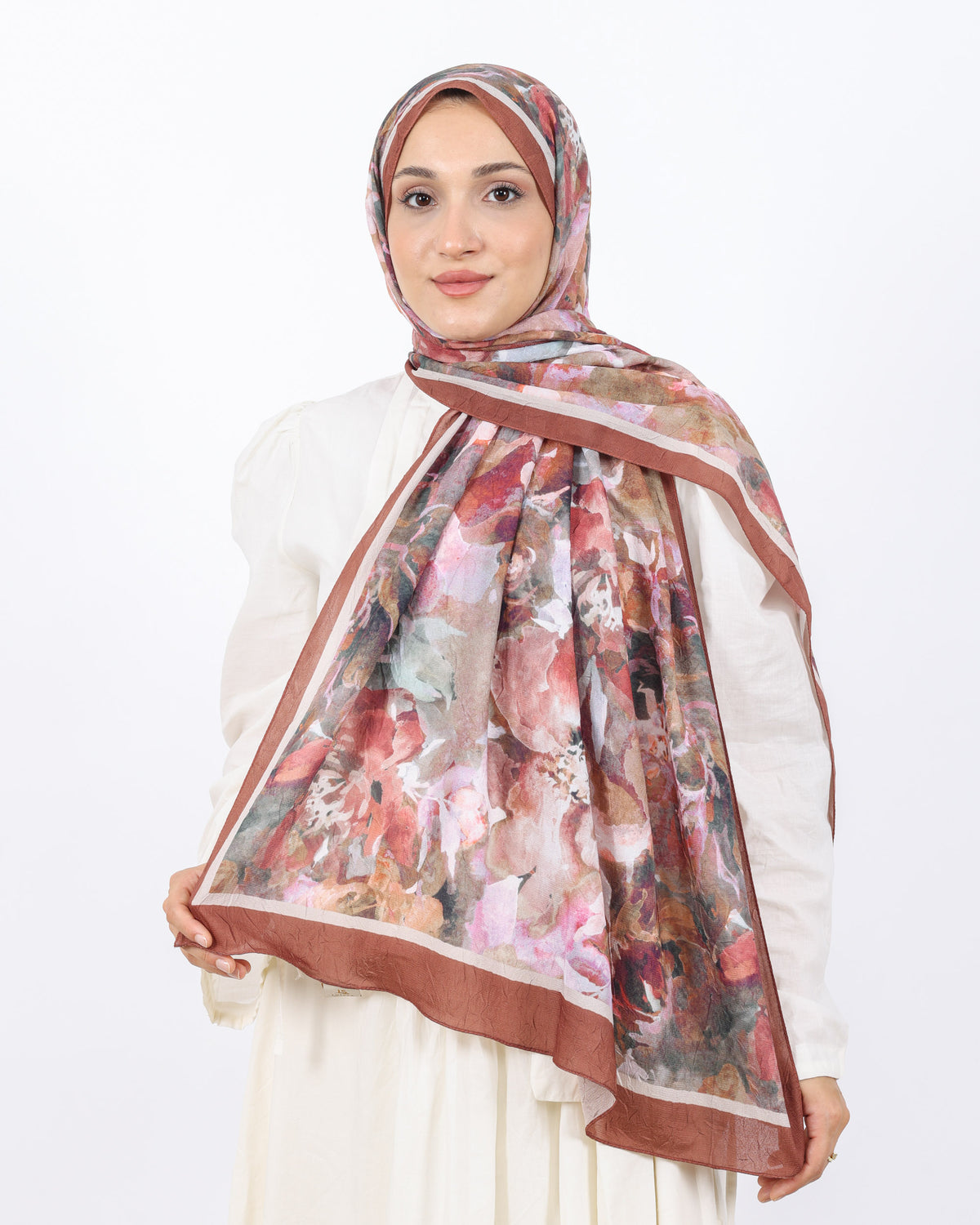 Soft Bambu Kraş Şal D053 Kahverengi