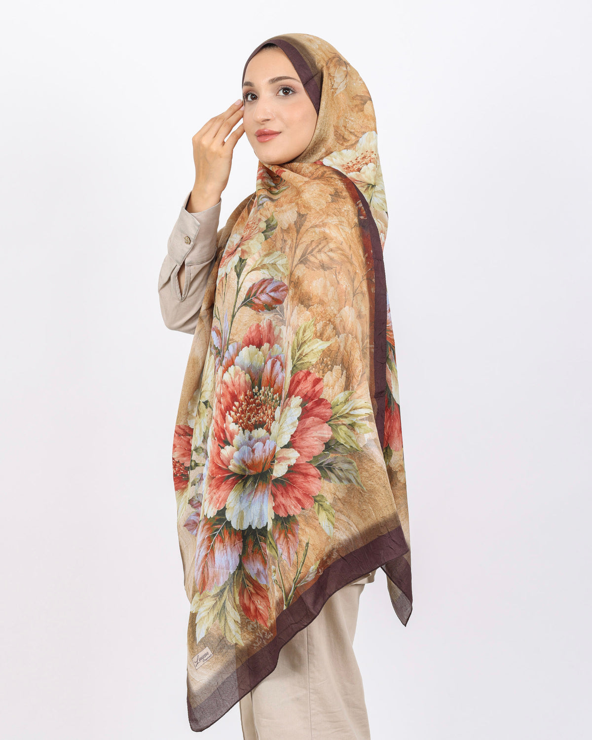 Soft Bambu Kraş Şal D041 Kahverengi