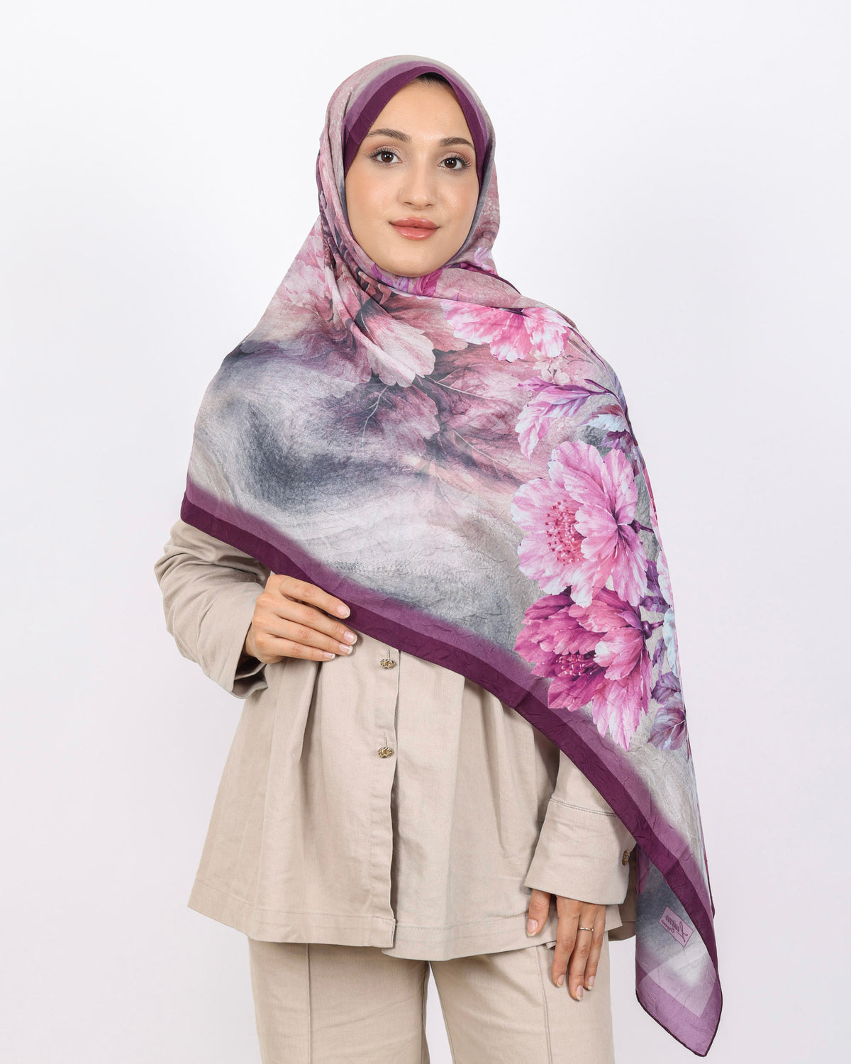 Soft Bambu Kraş Şal D041 Mürdüm