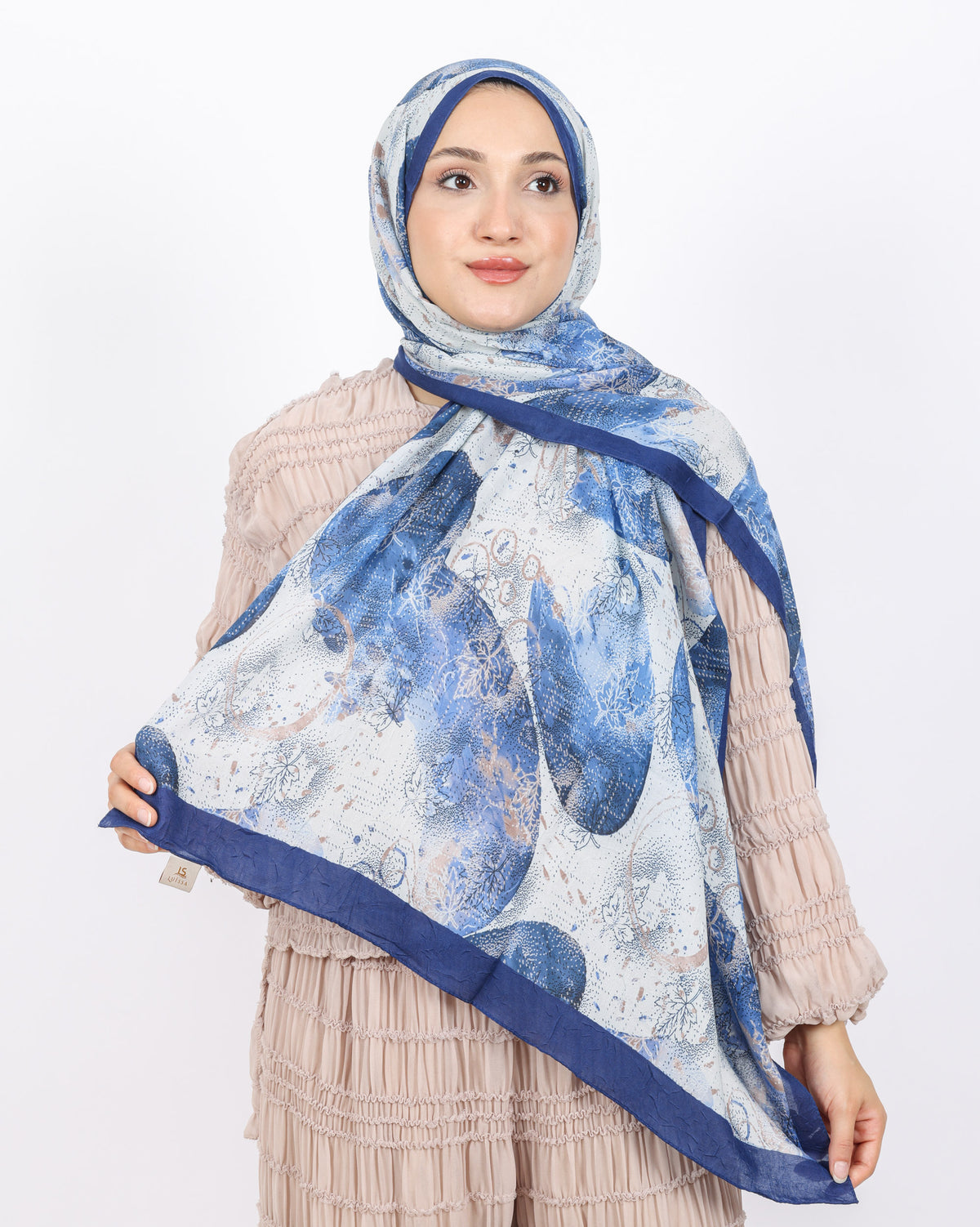 Soft Bambu Kraş Şal D046 Lacivert