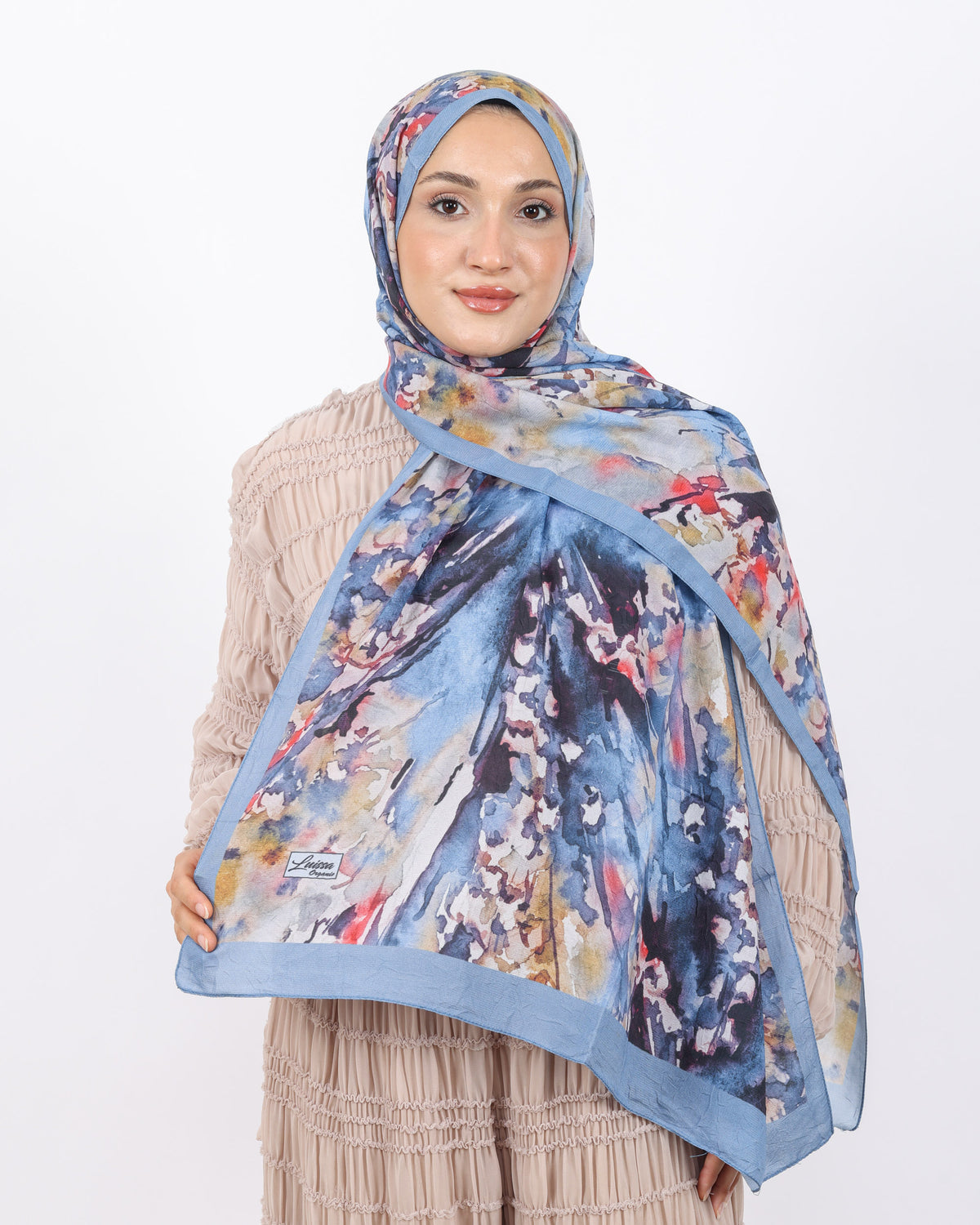 Soft Bambu Kraş Şal D051 İndigo Mavi