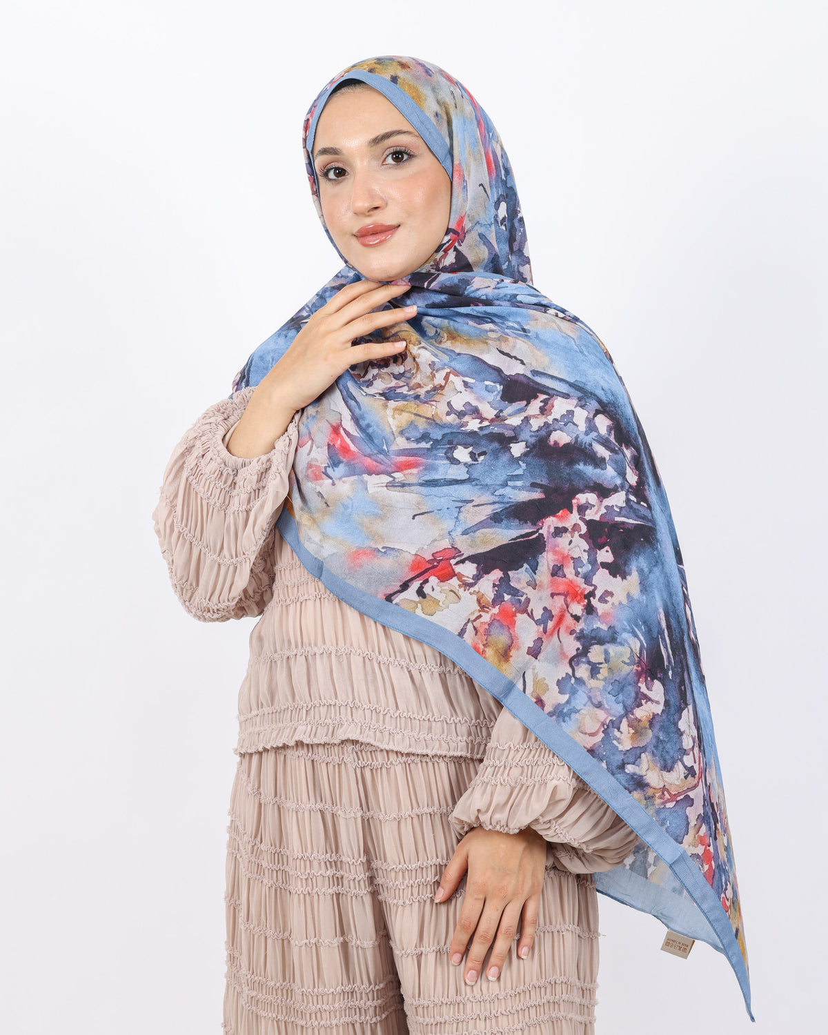 Soft Bambu Kraş Şal D051 İndigo Mavi