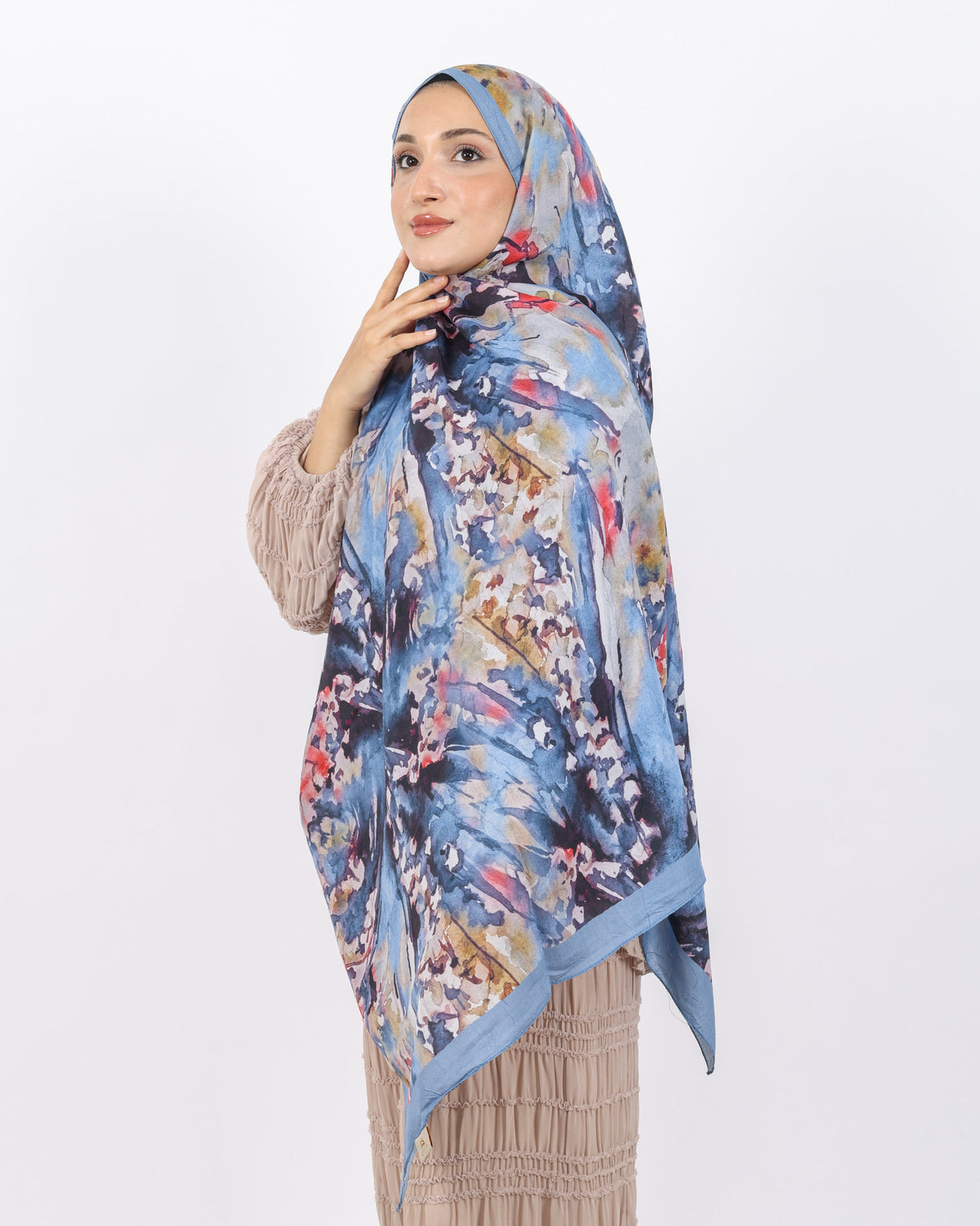 Soft Bambu Kraş Şal D051 İndigo Mavi