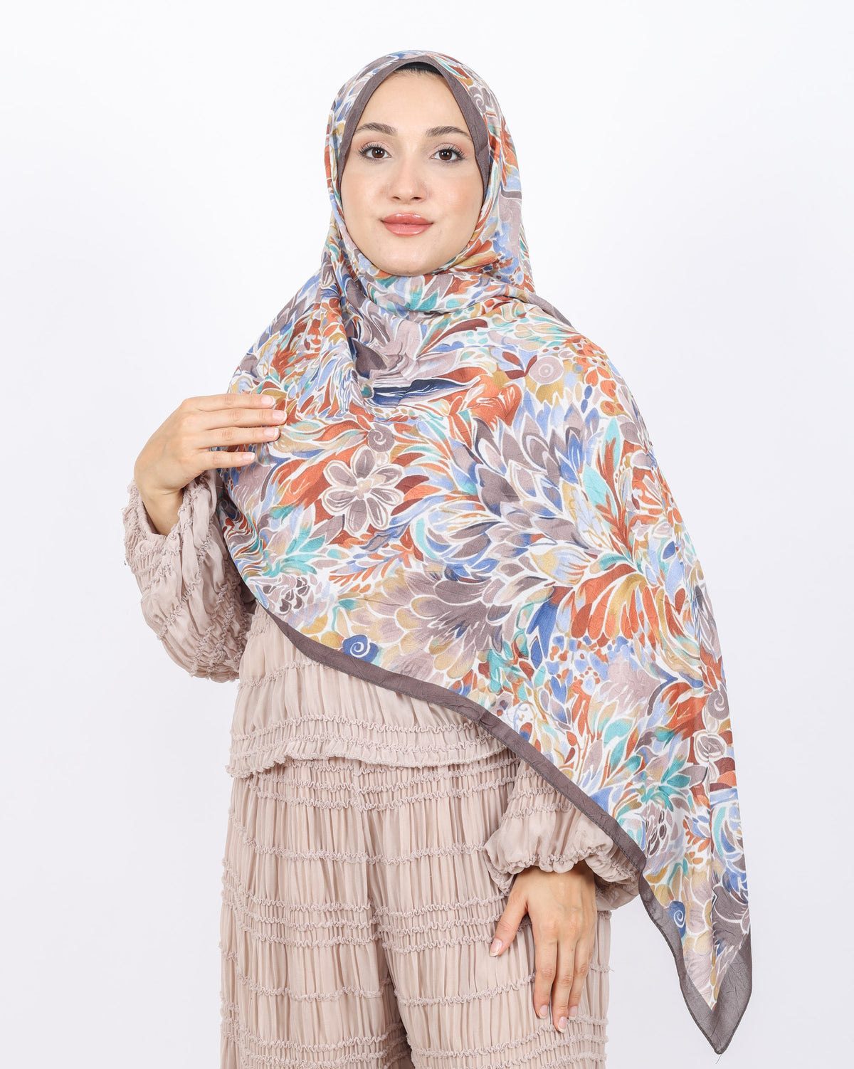 Soft Bambu Kraş Şal D047 Kahverengi