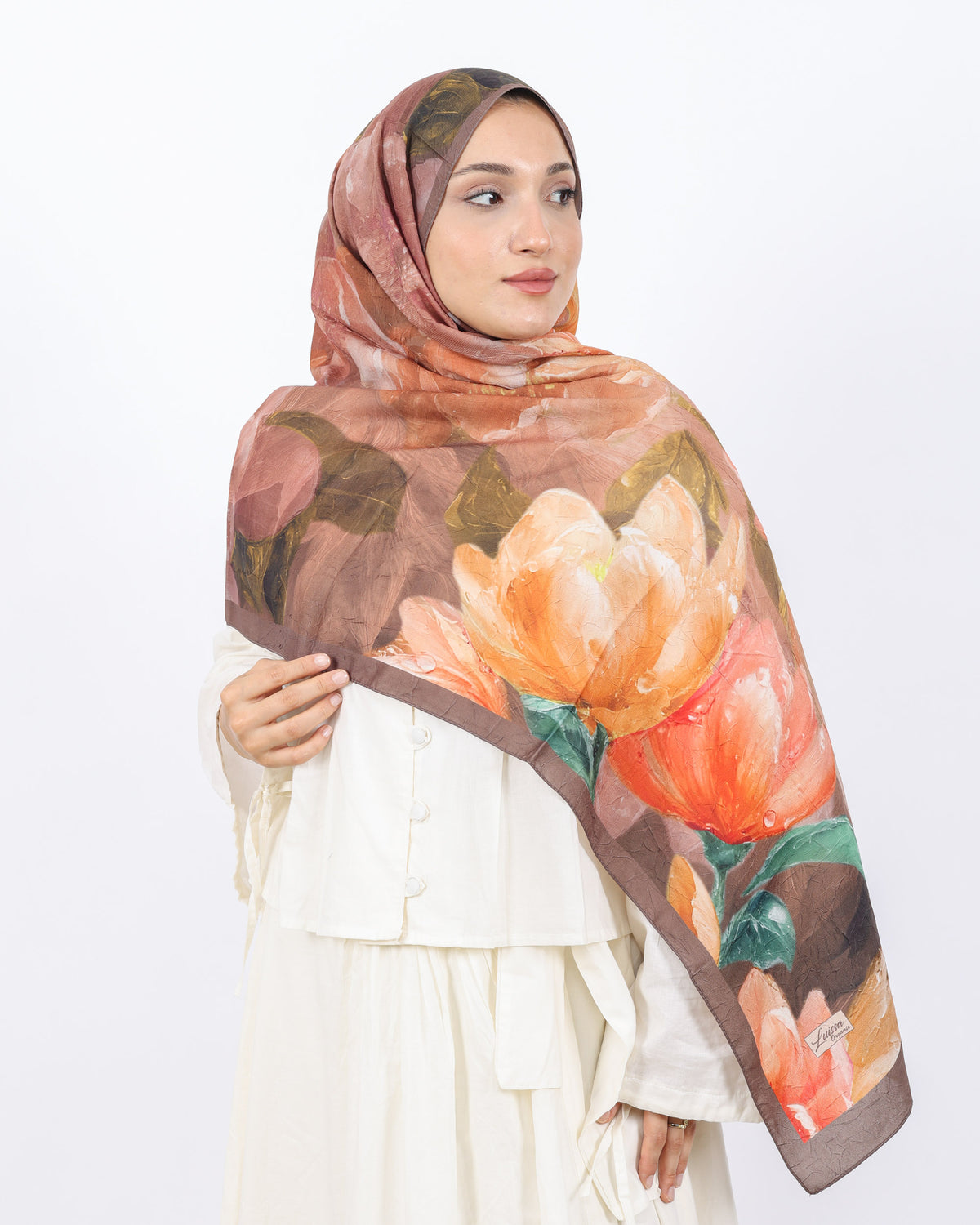 Soft Bambu Kraş Şal D054 Kahverengi