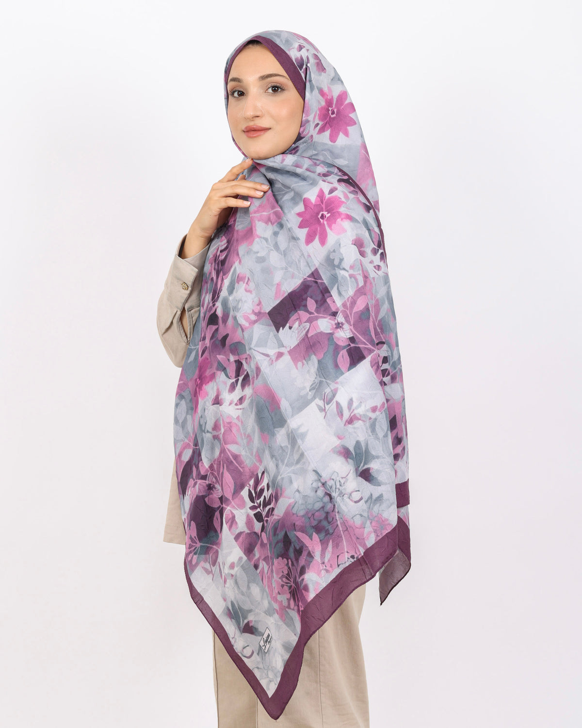 Soft Bambu Kraş Şal D042 Mürdüm