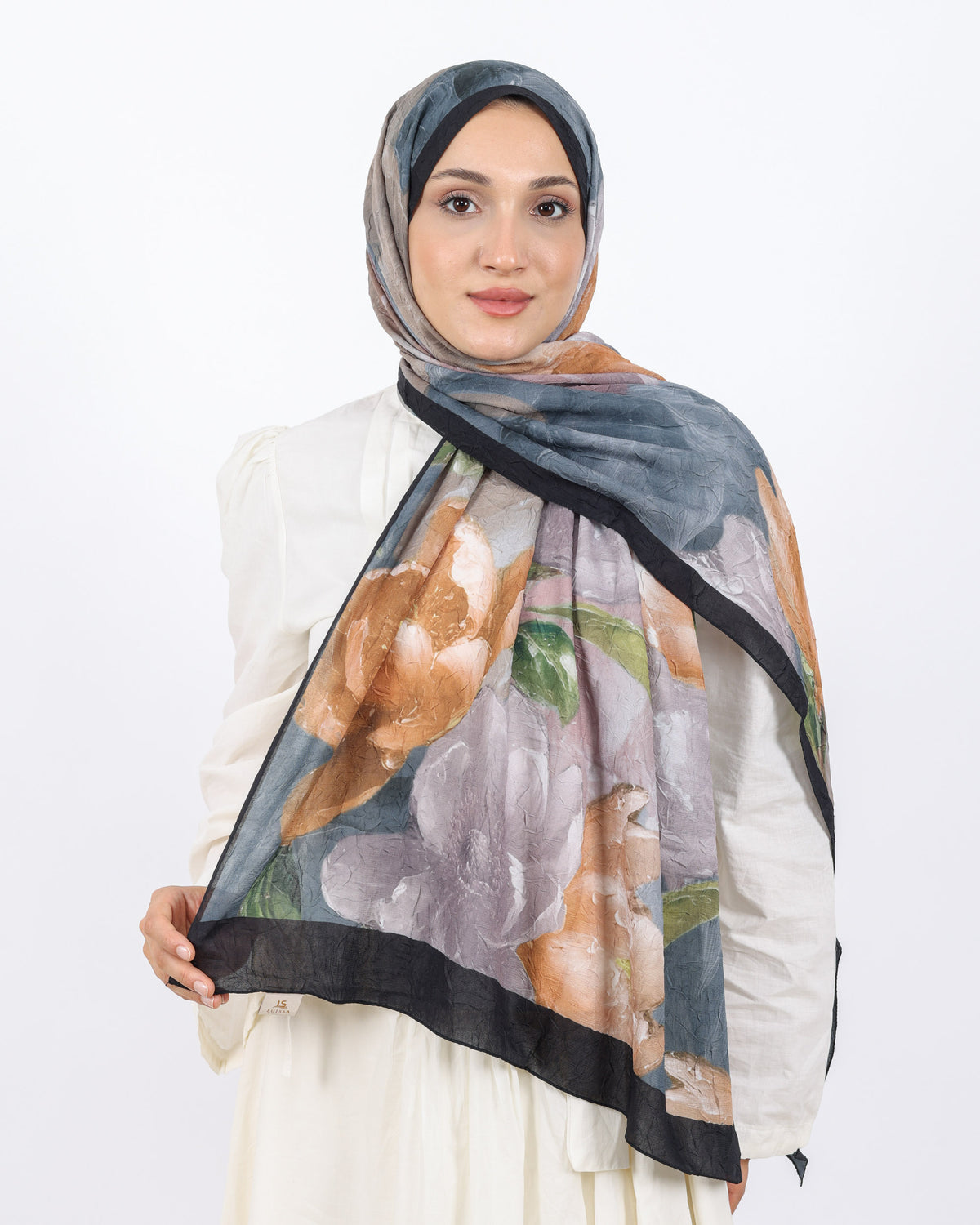 Soft Bambu Kraş Şal D054 Siyah-Gri