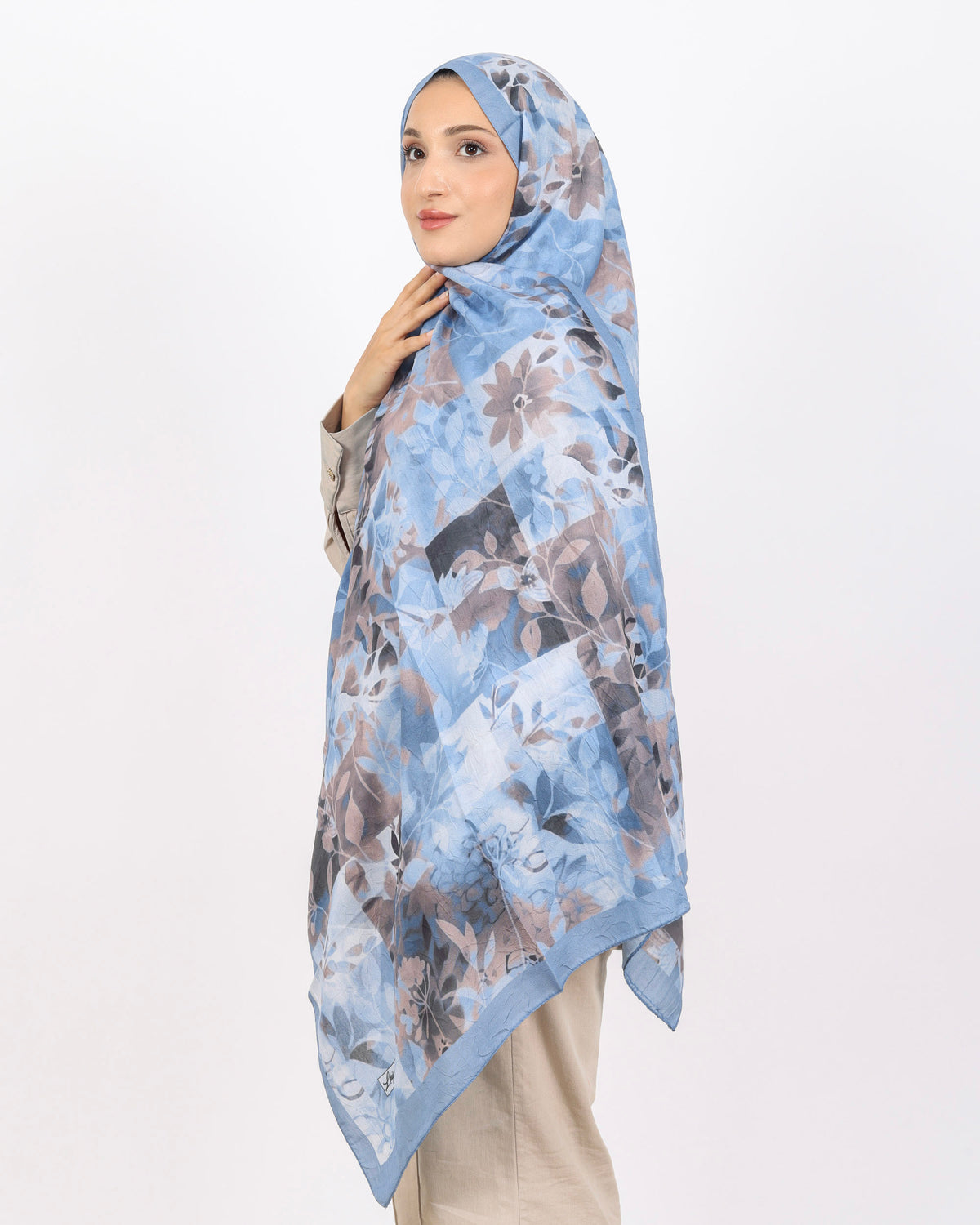 Soft Bambu Kraş Şal D042 Mavi
