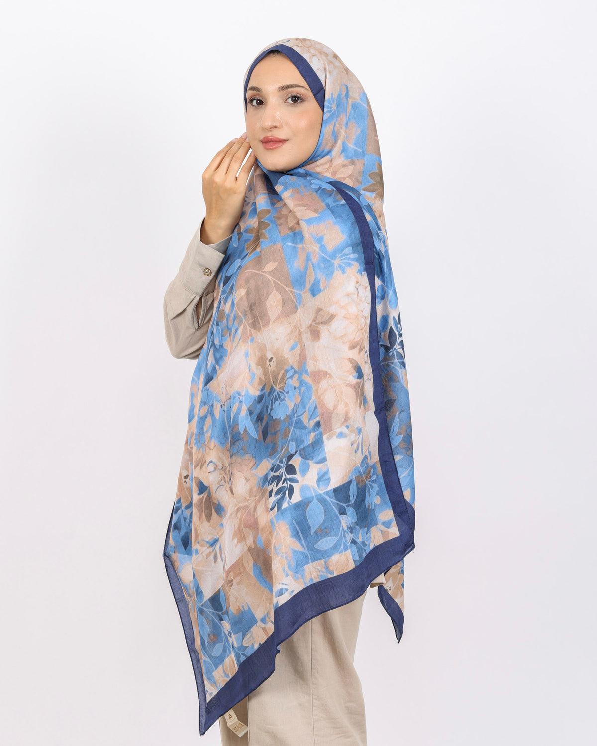 Soft Bambu Kraş Şal D042 Lacivert