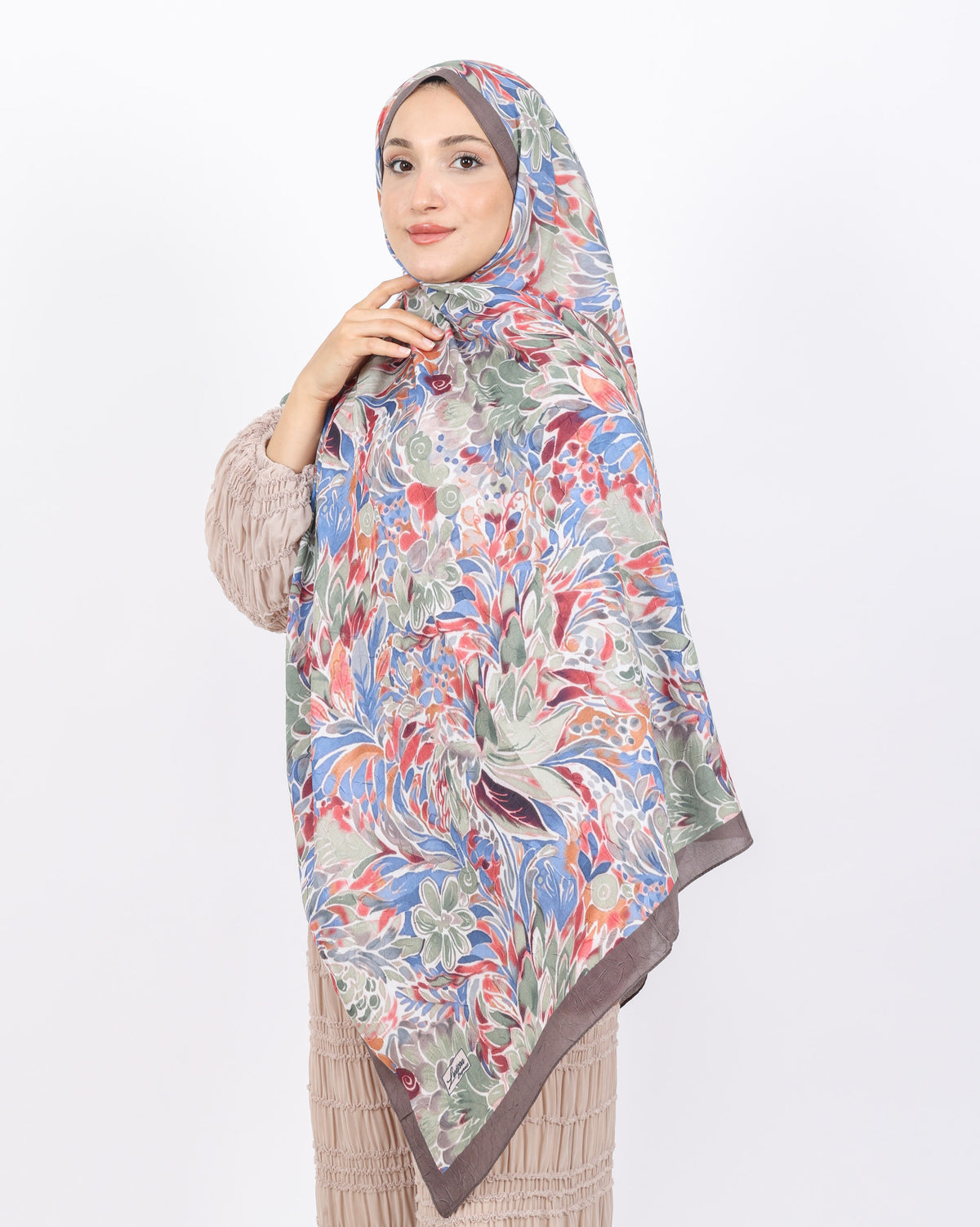 Soft Bambu Kraş Şal D047 Kahverengi-Bordo