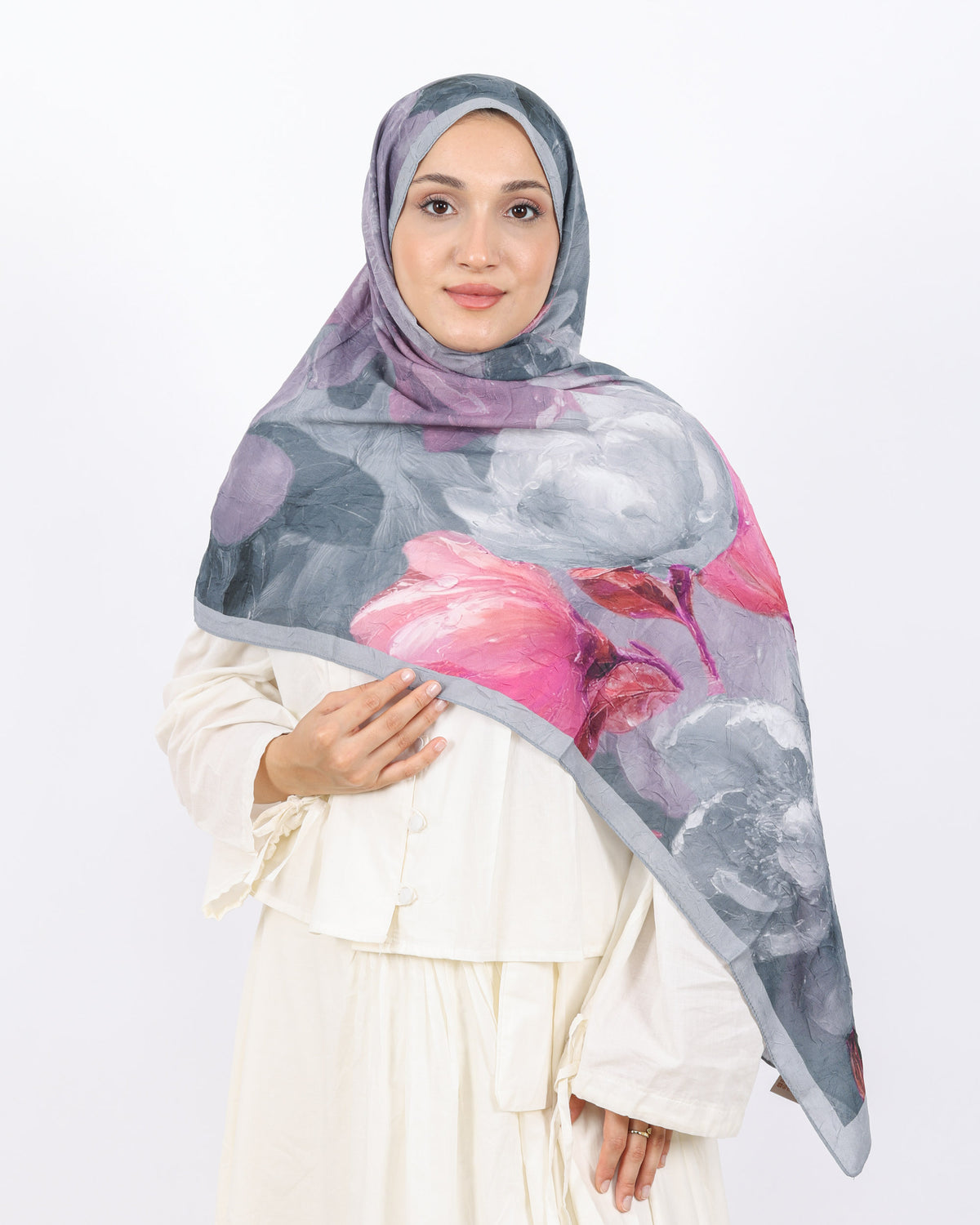 Soft Bambu Kraş Şal D054 Gri