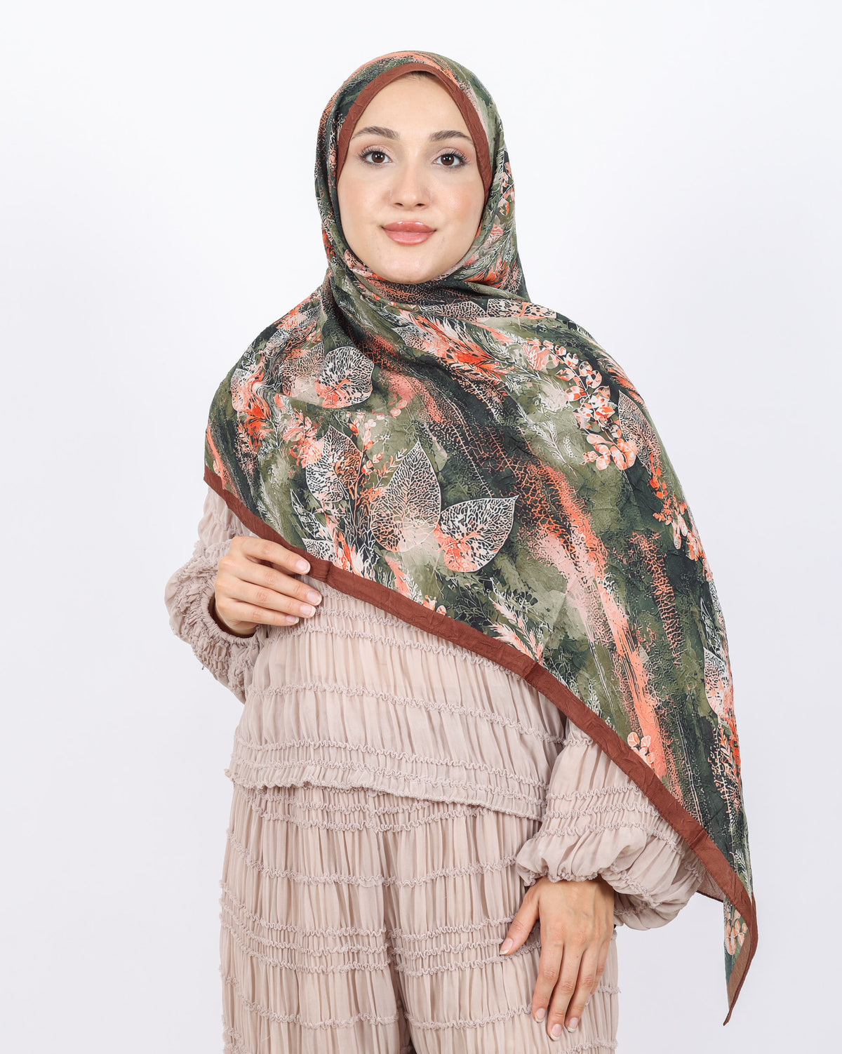 Soft Bambu Kraş Şal D048 Kahverengi