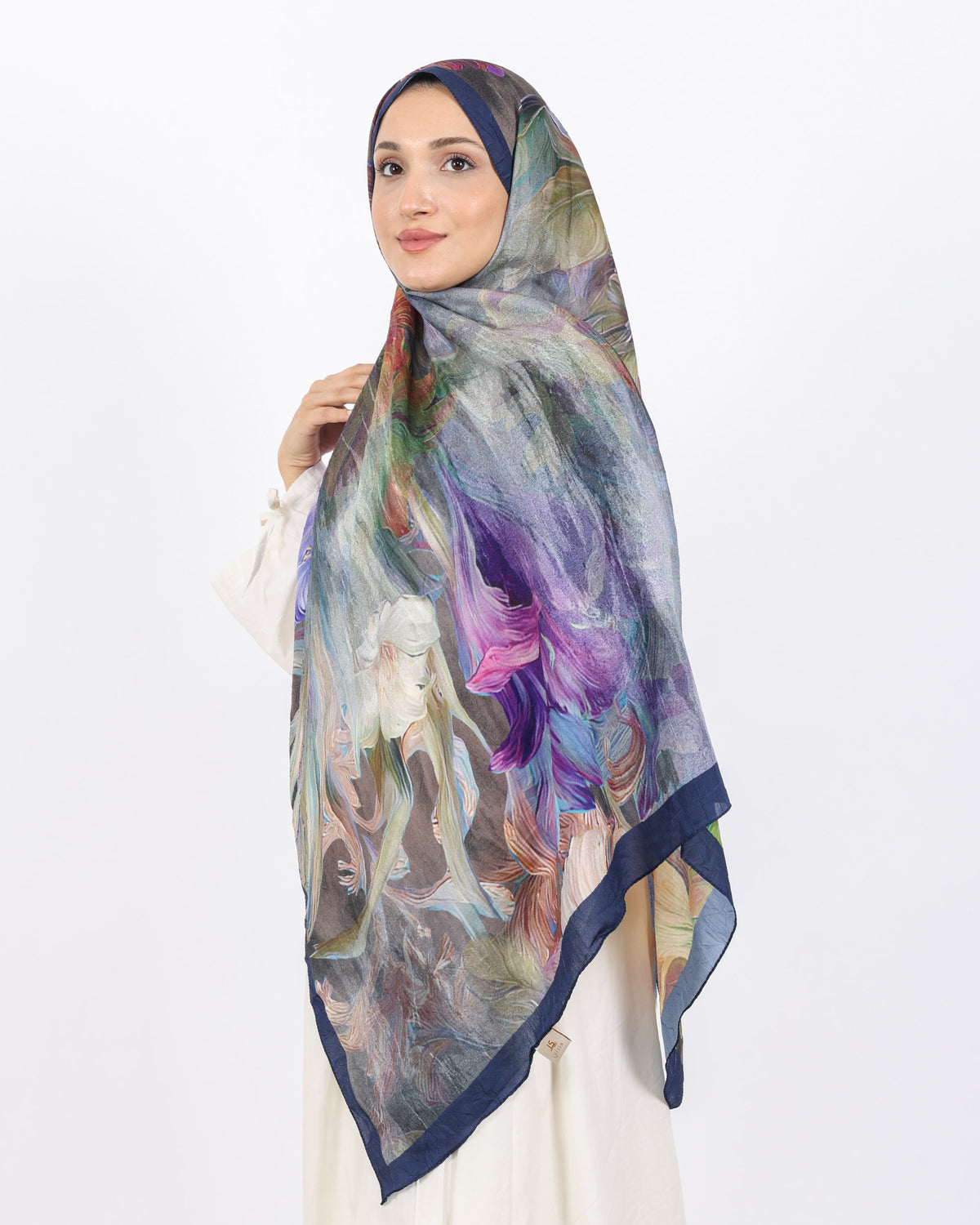Soft Bambu Kraş Şal D055 Lacivert