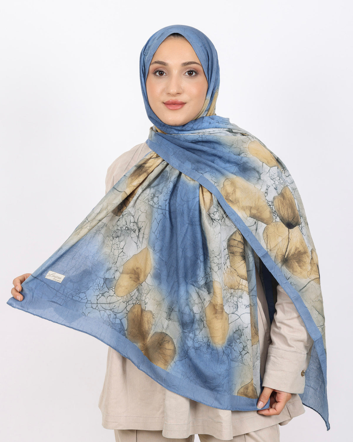 Soft Bambu Kraş Şal D043 İndigo Mavi