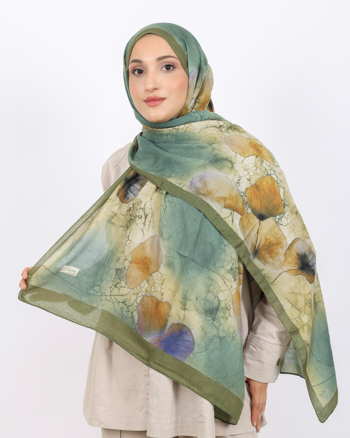 Soft Bambu Kraş Şal D043 Zeytin Yeşili