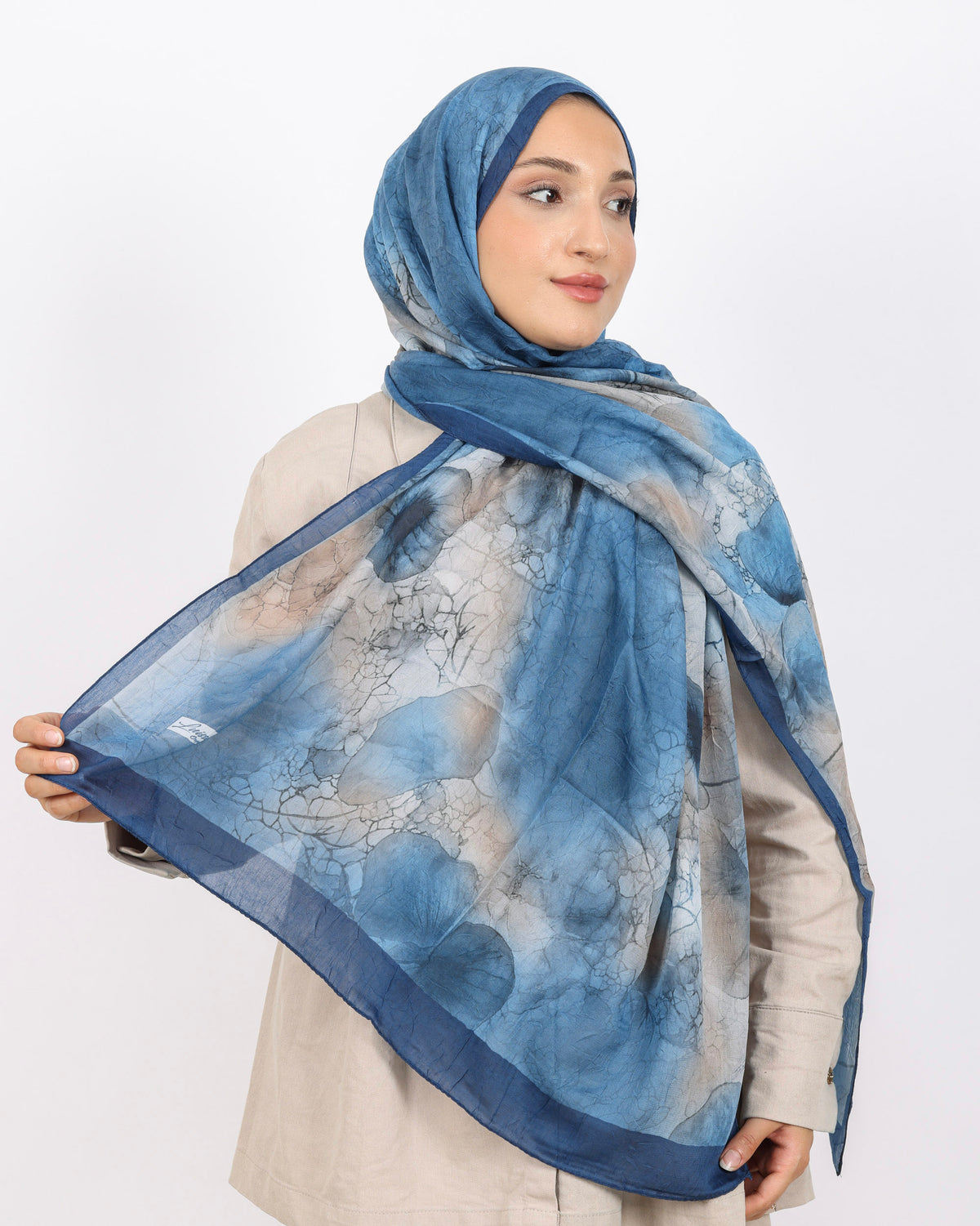 Soft Bambu Kraş Şal D043 Koyu Mavi